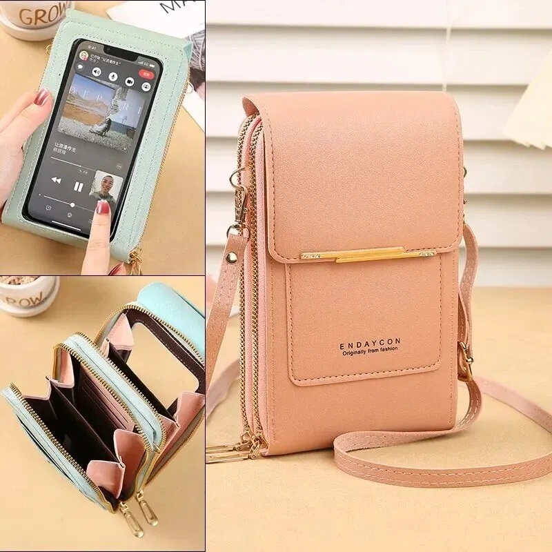 Pu leather cross body shoulder wallet for women- Stylsih Mobile wallet for women