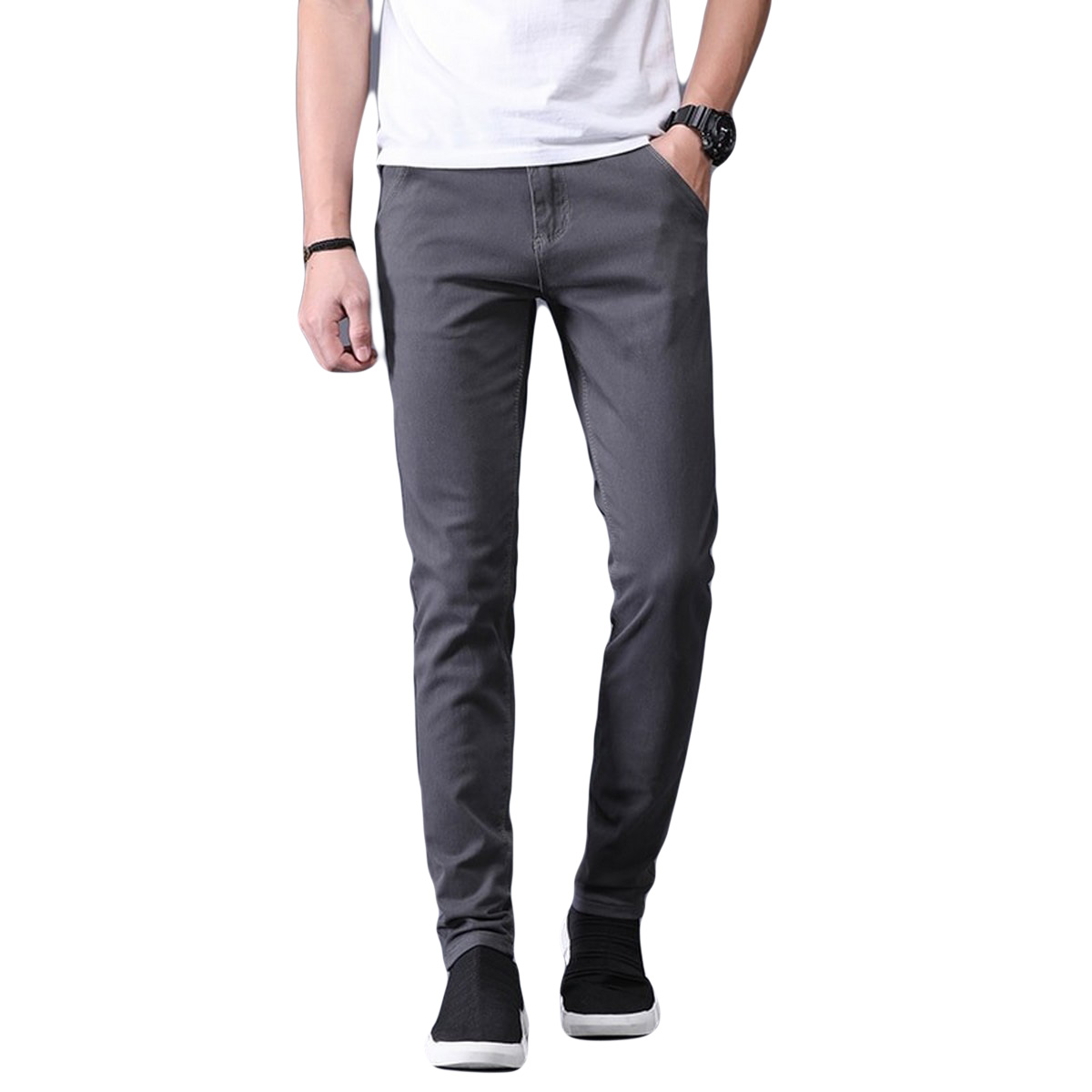 Fashion Autumn Casual Pants Men Straight Black Khaki Grey Pants Cotton  Business Slim Fit Fashion Brand Trousers For Male Plus Size 28-38 | Jumia  Nigeria
