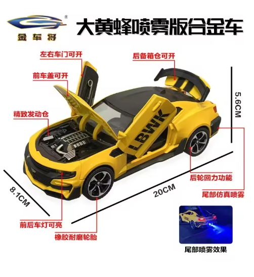 1:24 Chevrolet Camaro LBWK Diecast Model Car – Alloy Metal Body, Openable Doors, Pullback Action, Collector’s Edition Toy Car view 6