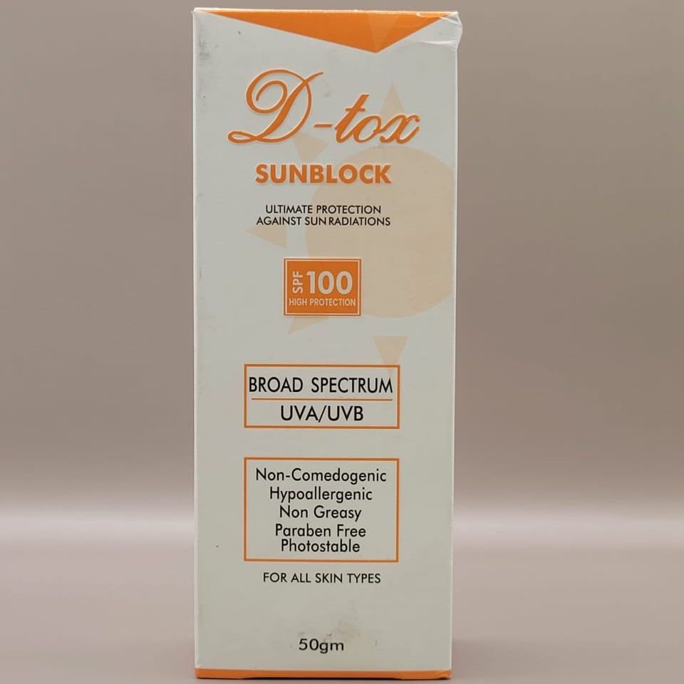 D-Tox Sun Block SPF 100 () | Sun Care Product | 50g