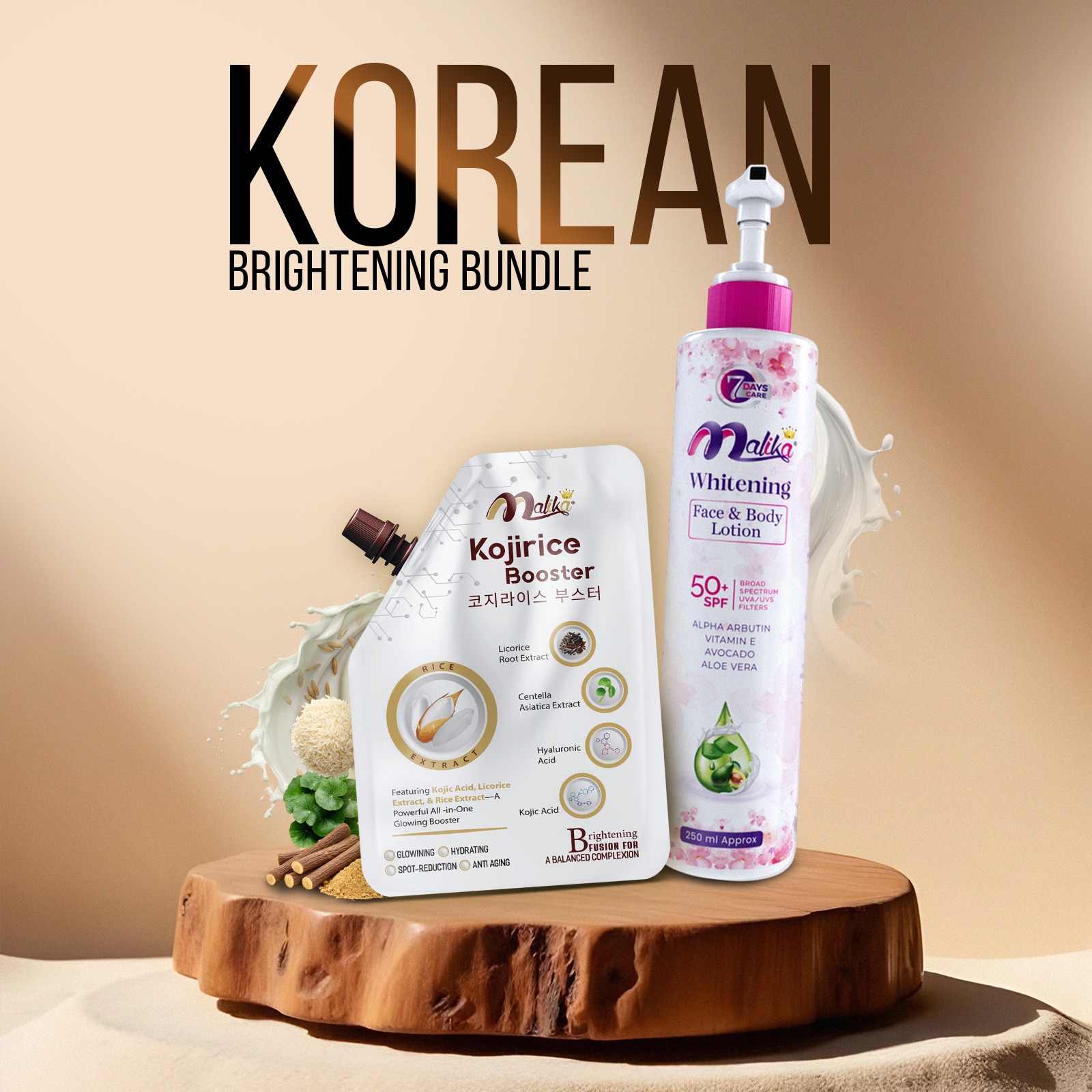 Malika Cosmetics Korean Cream - 100ml -  - Advanced Skin Enhancer - Hand Cream For Girls - Face & Body Moisturizer - Moisturizer - Non Greasy Formula - Night Cream -  Skin Brightening - Cream - Professional Beauty Care - Kass Cosmetics