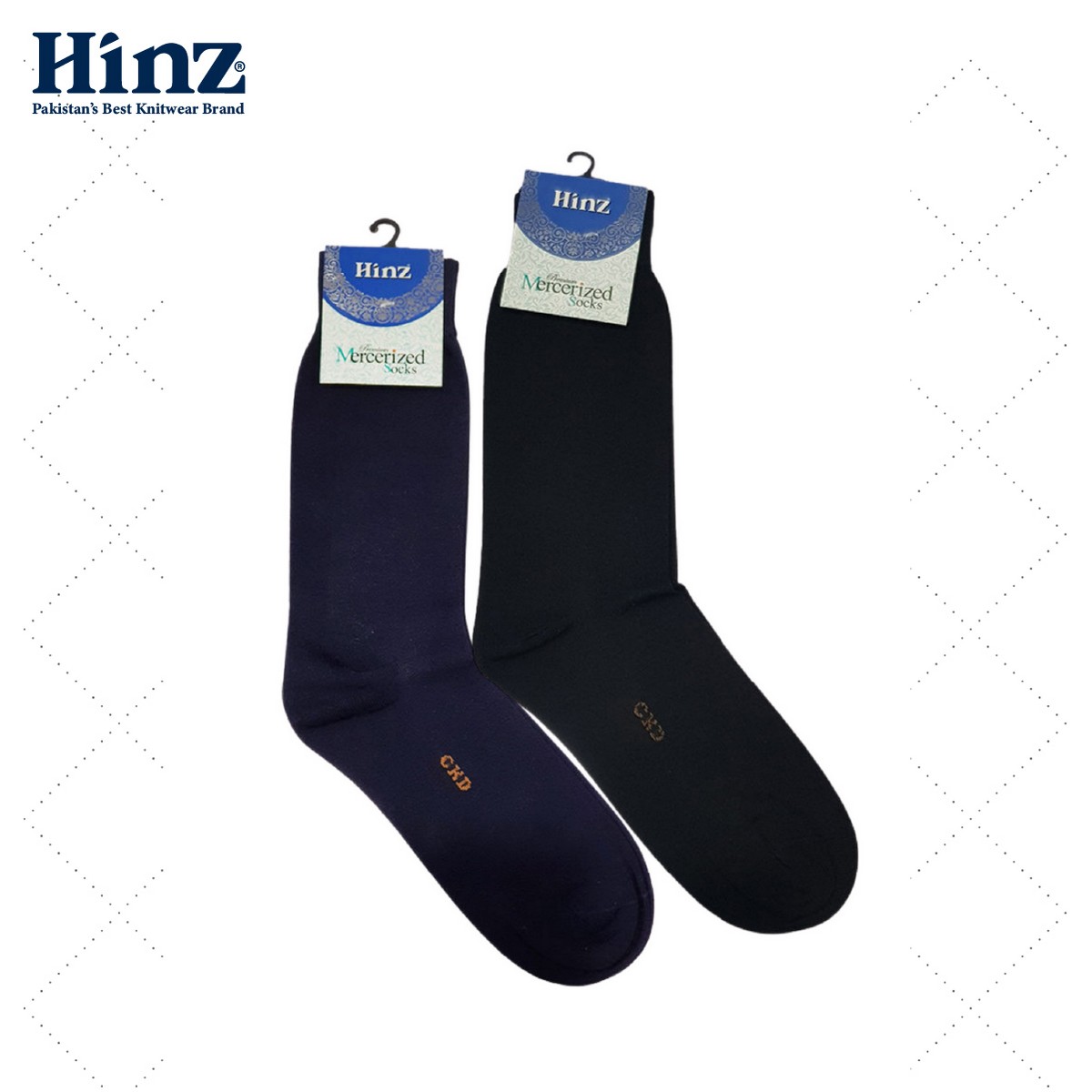 Hinz Premium Mercerized Plain Socks – Pack of 2, Soft, Breathable & Durable Cotton Socks for Men, Comfortable Everyday & Formal Wear