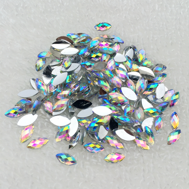 50 grams bag Acrylic Horse Eye Flat Back Rhinestone Jewelry DIY Clothing Nail Decoration Accessories Supplies-1-4x8mm