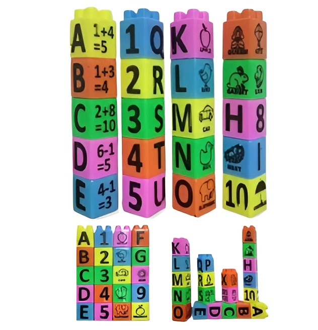 Educational Blocks For Kids | Blocks With A,B,C.... & 1,2..... | Blocks For Playing & Learning Spellings | High Quality Blocks