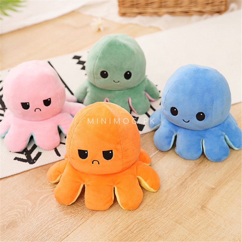 Reversible Flip Octopus Stuffed Plush Doll Soft Simulation Reversible Plush Toy Color Chapter Plush Doll Filled Plush Child Toy|Stuffed & Plush Animals