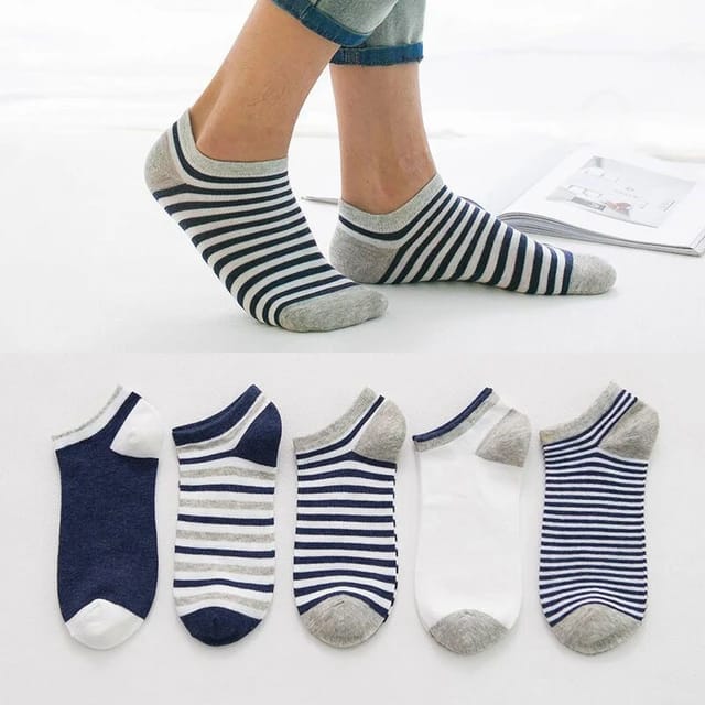 Twin Shop Twin-Shop 6 Pairs Cotton Ankle Socks For Men Women - 3 Random colors