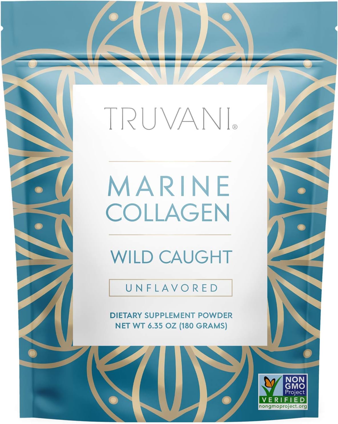 Truvani - Wild Caught Hydrolyzed Marine Collagen Protein Powder | Collagen Protein Supplement with Type 1,2 & 3 | Anti-Skin Aging | Non-GMO | Gluten Free Fish Collagen | 6.35 OZ