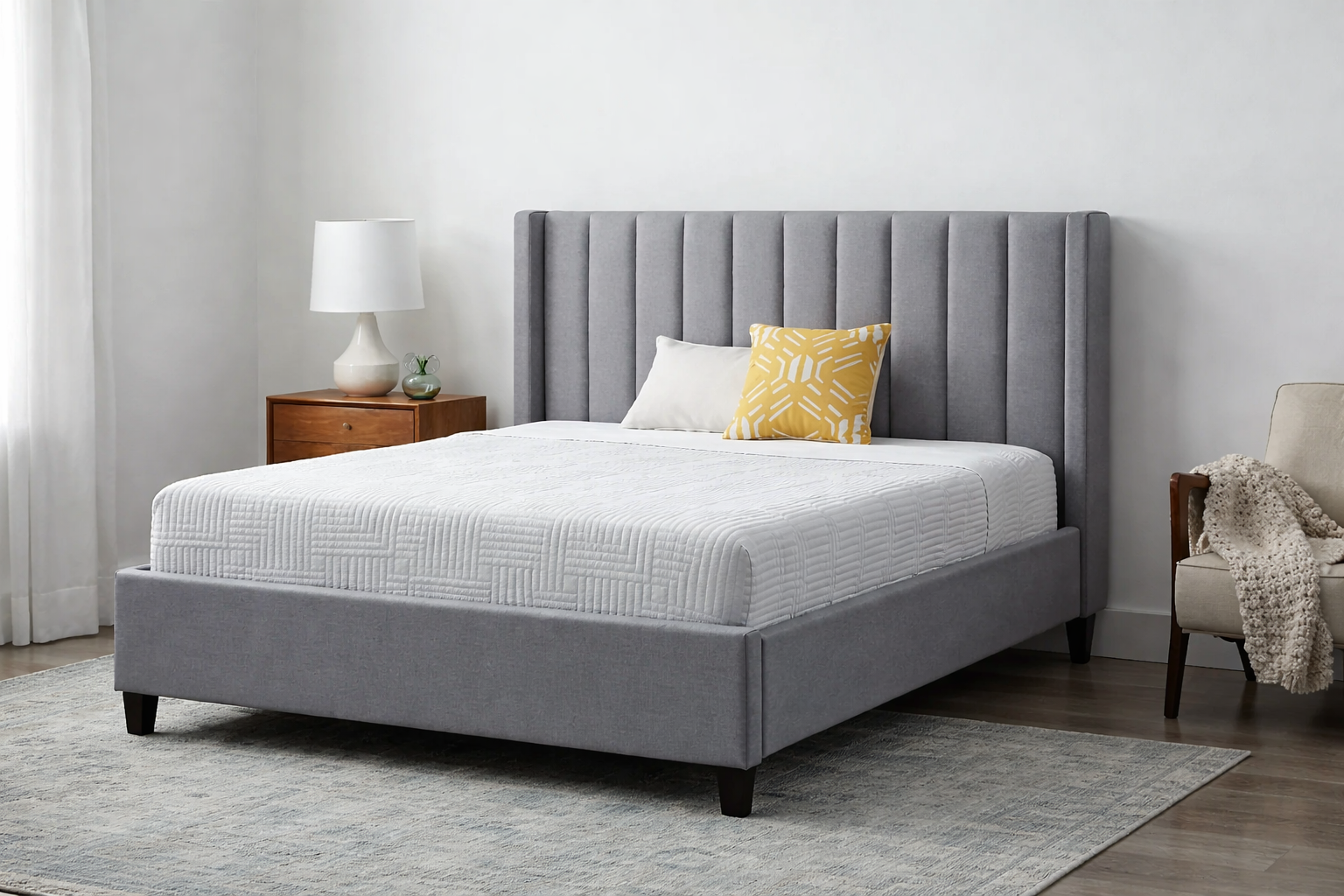 Affordable New  Design wooden Bed Set  without side table Furniture  for room / Wooden poshesh Beds For Bedroomn 6