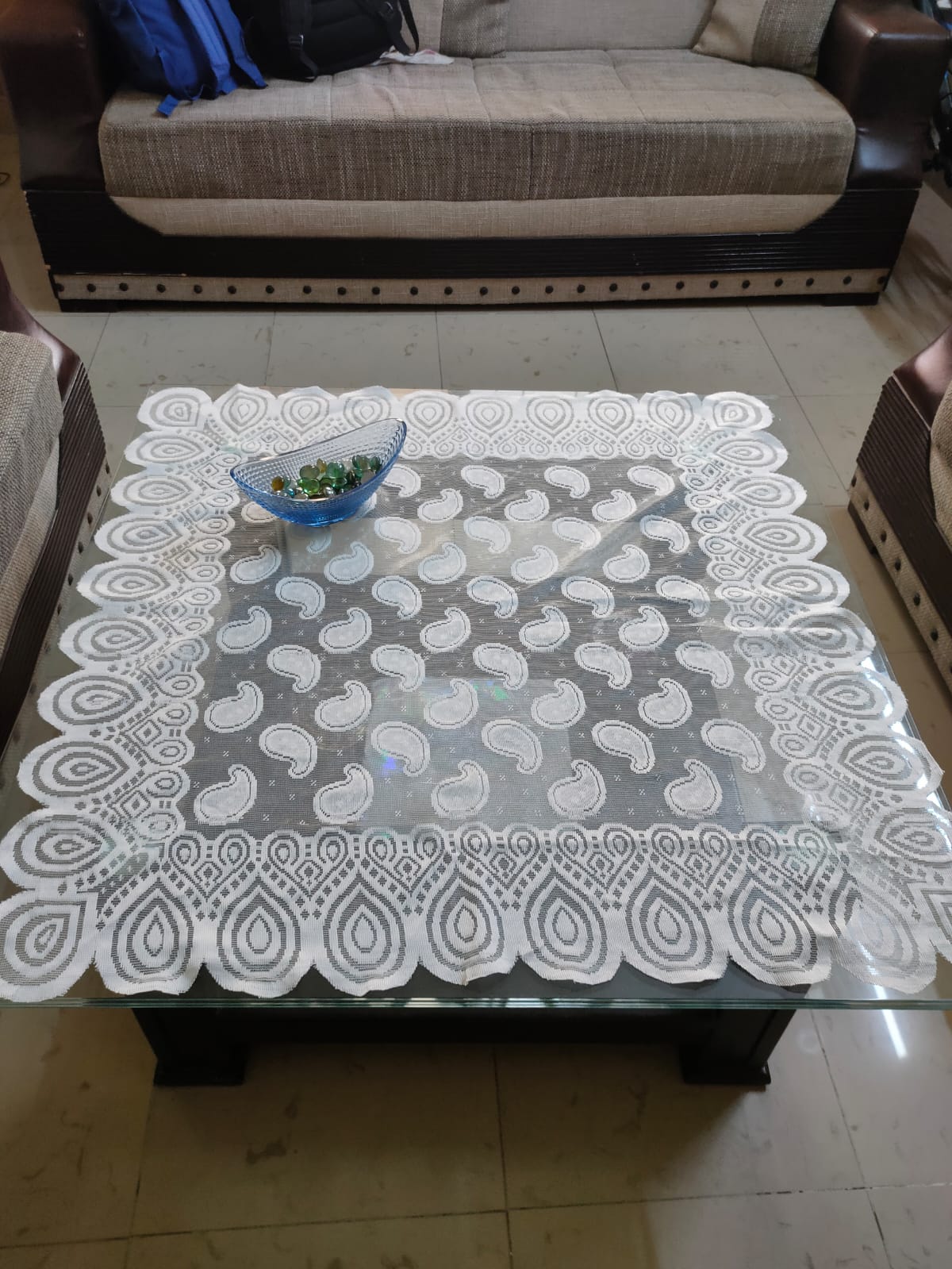 Multi color net center table cover (28x28) Round inches - Center Table ...