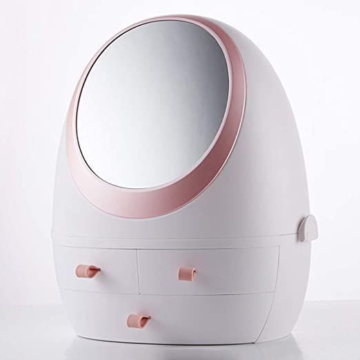 led mirror makeup cosmetic organizer box