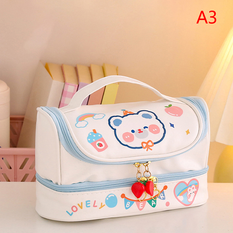 1PC Kawaii Pencil Bag Pen Cases 2 Layer High Capacity Pencils Pouch Free DIY Daraz.pk