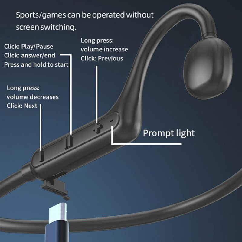 Bluetooth Earphone Neck Mounted Wireless Bluetooth With High Battery Power Sound Conduction And Long Battery Life