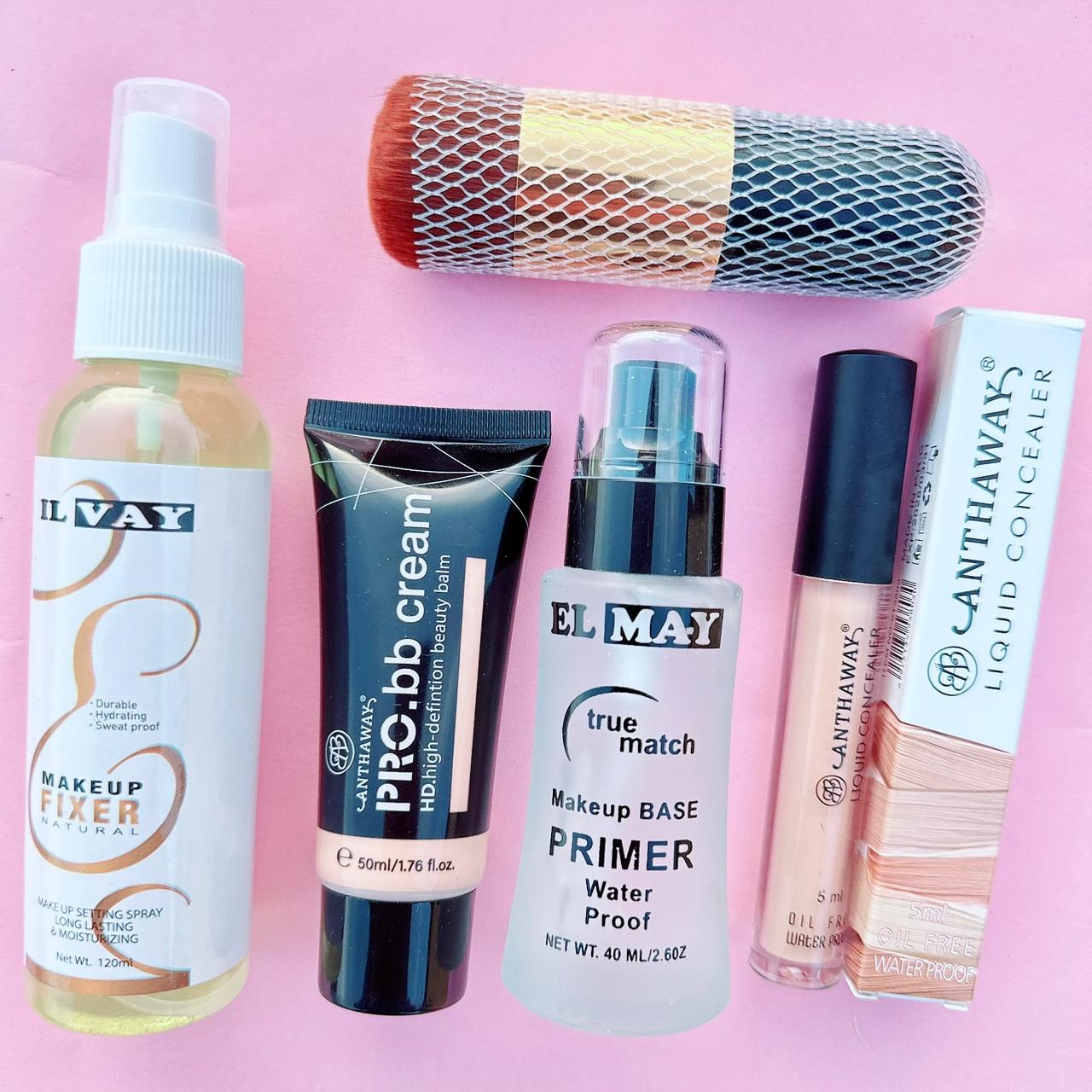 Deal of 5 Foundation Tube + Concealer + Primer + Fixer + Chubby Foundation Brush