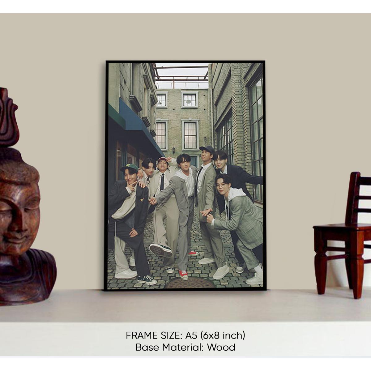 BTS Photo Frame for table and wall Army Boys Wooden Digital Printed (A5)