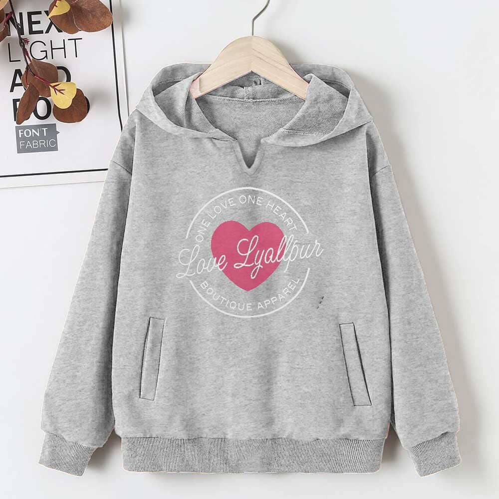 ELO Lyallpur Kid s Heart Love Printed Pullover Hoodie Daraz.pk