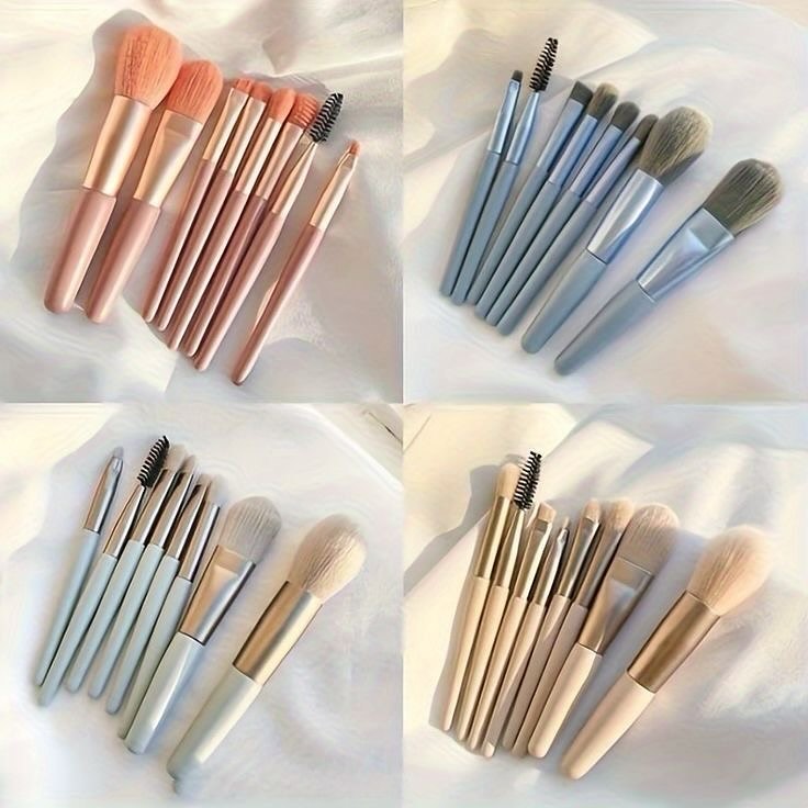 8 Pcs High Quality Mini Makeup Brush Set Cosmetics Professional Face Powder Soft Brushes Eye Shadow Foundation Powder Eyelash Lip Concealer Blush Makeup Brushes Set Kit