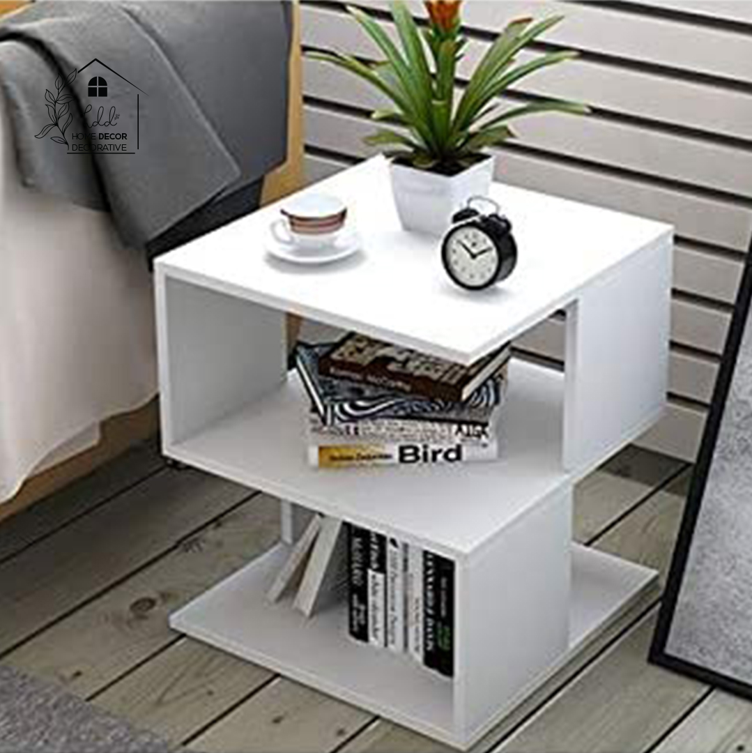 Side Table Bedside table small Coffee table with Storage Shelf Bookcase Storage Side Table