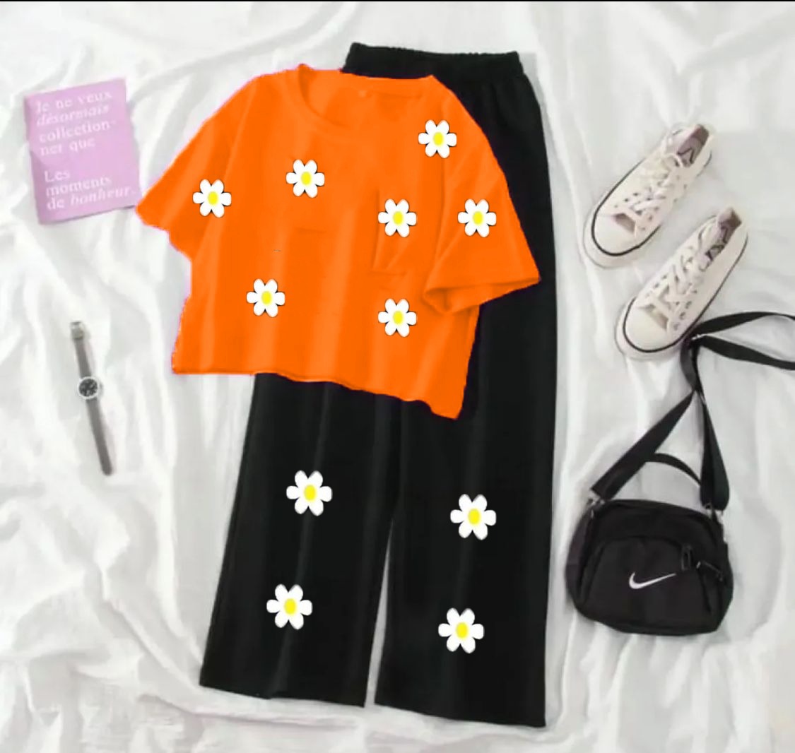Crop Top and Flapper Trouser Ensemble for Women and Girls