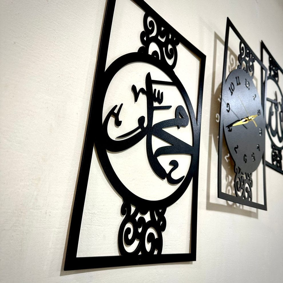 3d Wooden Home Decoration Simple AM Frame Shape wall Clock Laser Cut DIY Design Wall Watch for Home Decor