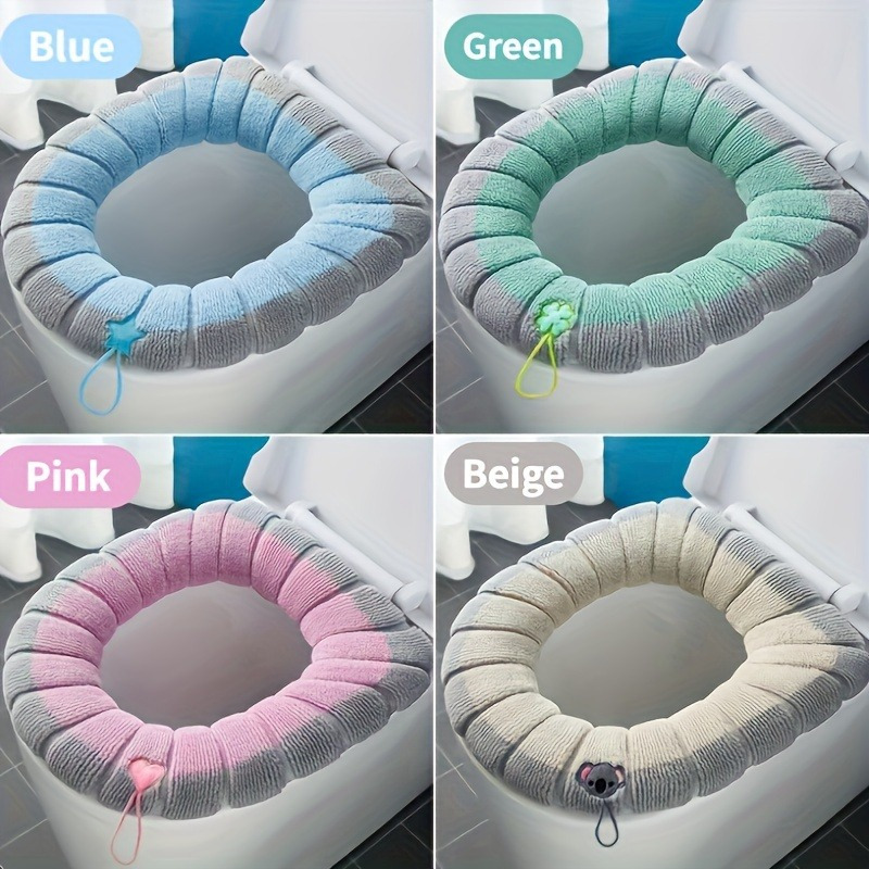 Plush Toilet Seat Cover, Washable Toilet Seat Cushion, Soft Bathroom Seat Cover, Universal Fit Toilet Cover, Winter Toilet Seat Pad, Non-Slip Toilet Cushion, Hygienic Toilet Seat Accessory, Bathroom Comfort Essentials.