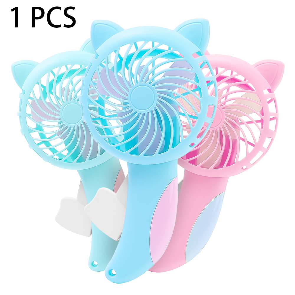 Cute Cartoon Cat Children Mini Hand Pressure Fan Summer Outdoor Small
