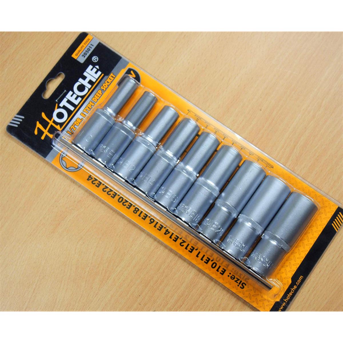Star Deep Socket 1/2 Drive Deep Torx Sockets 9-Piece 1/2 Inch Drive Torx Star Socket Set ...