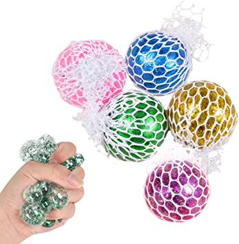 1 Ball Magic Colour Changeable Grape Mesh Squish Ball Stress Release Playing Toy