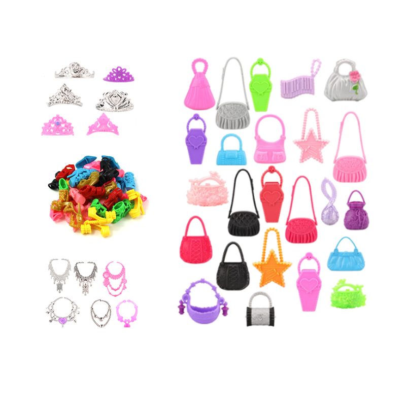 Kawaii 37 Items/ Lot Miniature Doll Accessories Kids Toys Shoes