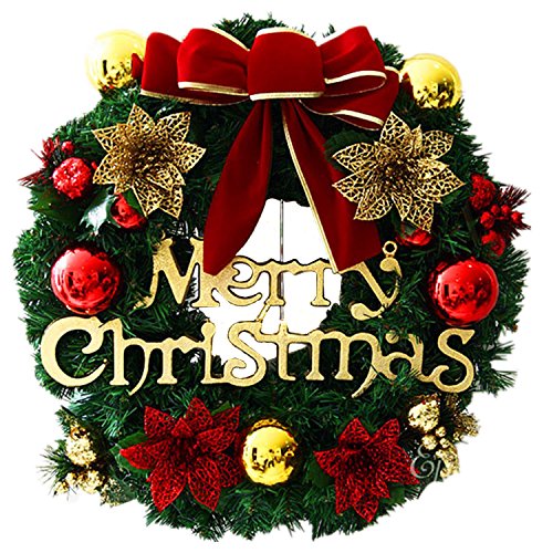 Kukuo クリスマス リース 玄関 ドア インテリア用 ゴージャス かわいい クリスマスリース 部屋 玄関 飾り アクセサリー プレゼント ギフト 60cm Buy Online At Best Prices In Pakistan Daraz Pk