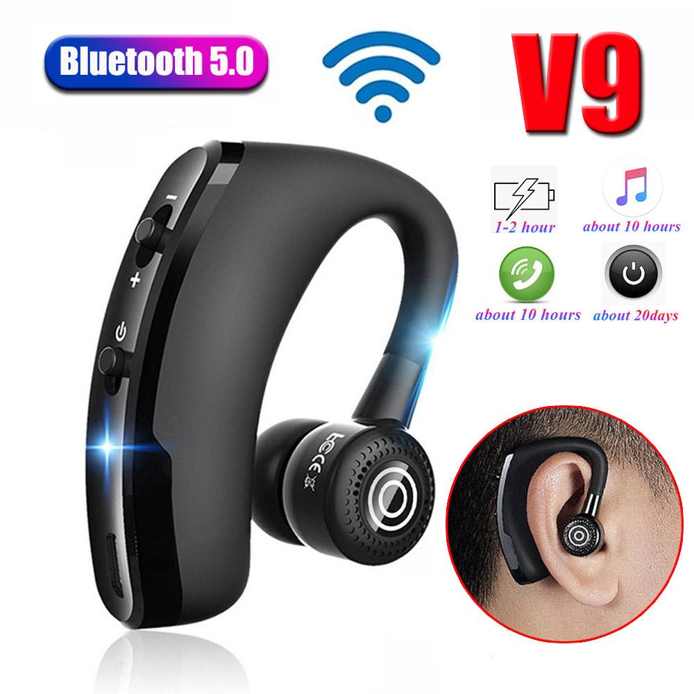 V9 Business Design Wireless Single Bluetooth Earphone Headset (Compatible With All Bluetooth Devices)