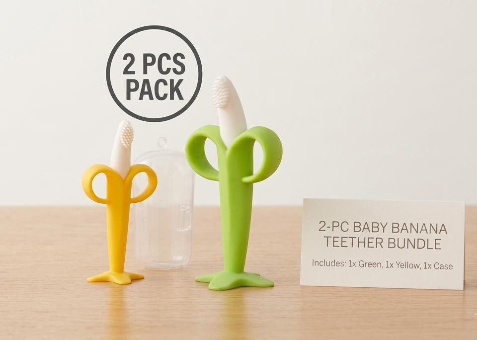 Baby  Banana Teether 100% Imported  BPA Free With Box 2 Pcs Pack