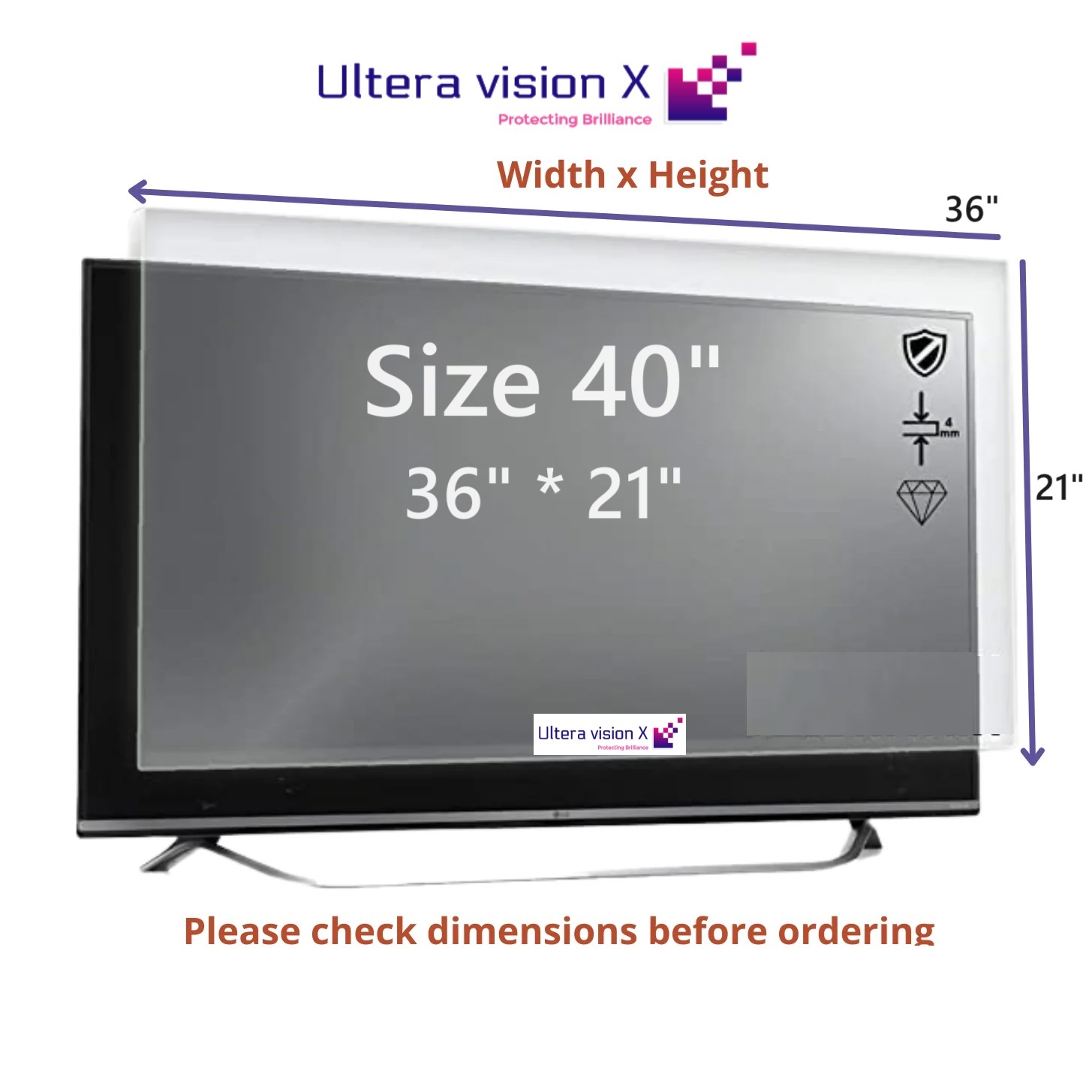 led tv screen protector glass