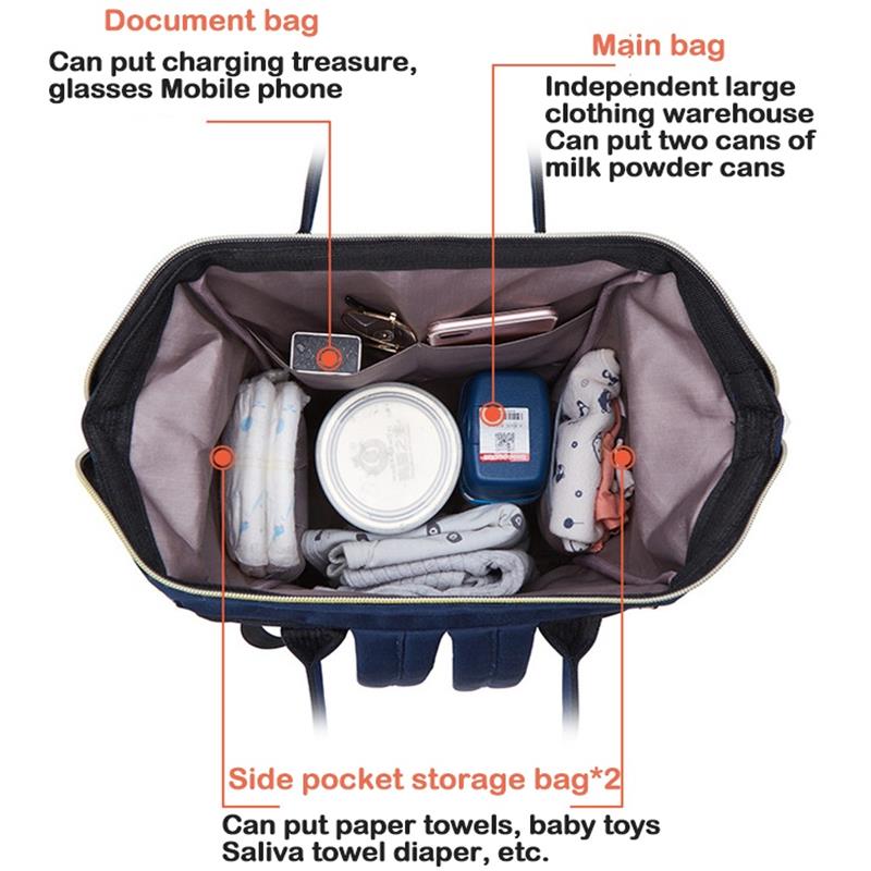 Baby Diaper Bag Fashion Mummy Backpack Nursing Bag for Baby Care Maternity Nappy Bag For Mom Travel Baby Care Backpack Multi-function Mother Organizer Bag Pack