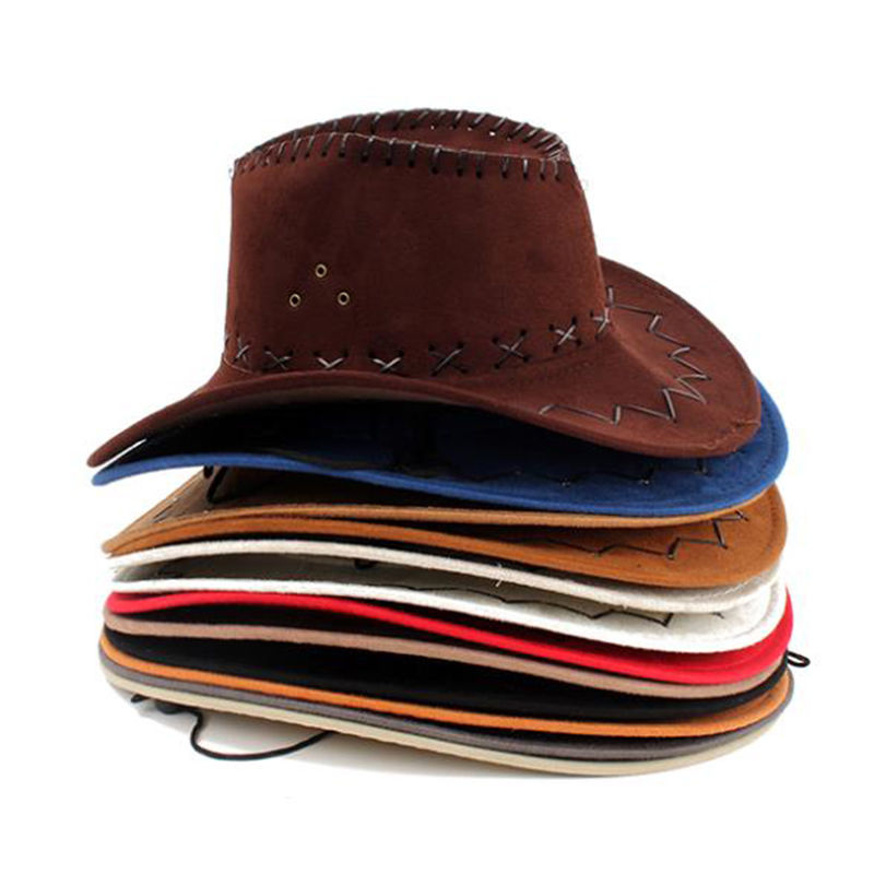 Fashion Sun Hat Faux Leather Cowboy Hat 