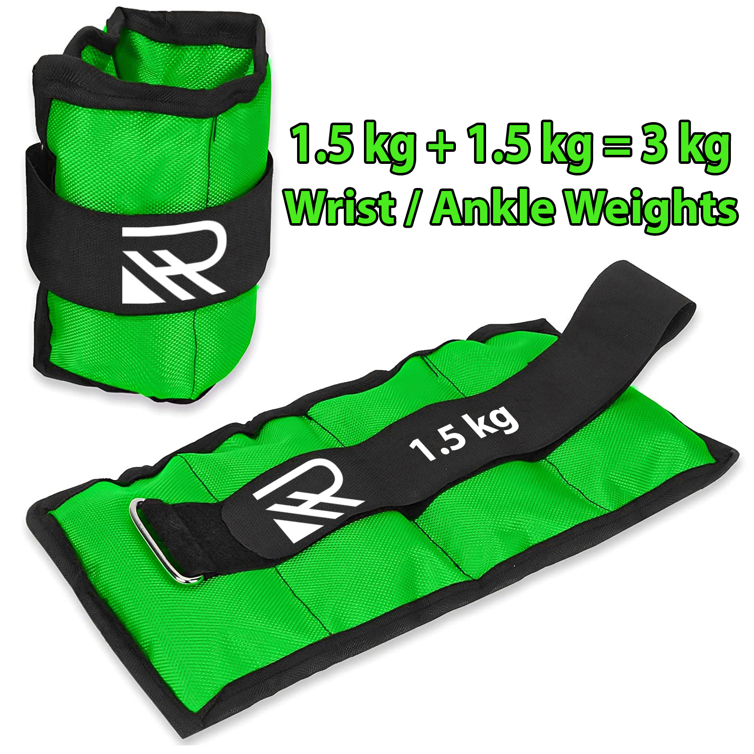 1.5 KG x 1.5 KG = 3 KG PAIR, FLUORESCENT COLOUR, WRIST / ANKLE WEIGHTS PAIR, Weight Bearing Ankle wrist Strap Leg Strength Resistance Bands for Speed Training Running Exercise Workout Fitness Band