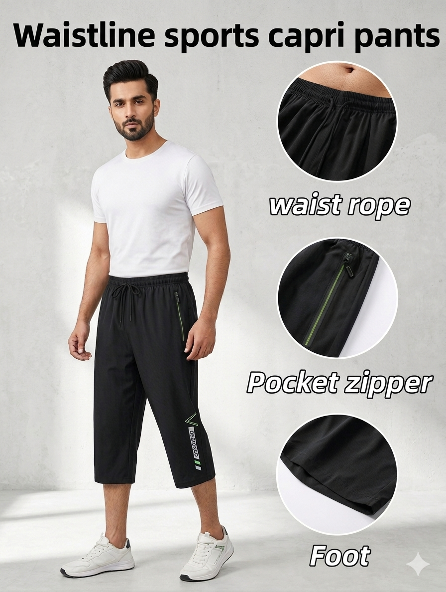 WaistLine Sports Capri 3/4 Shorts for Men New Style 2026
