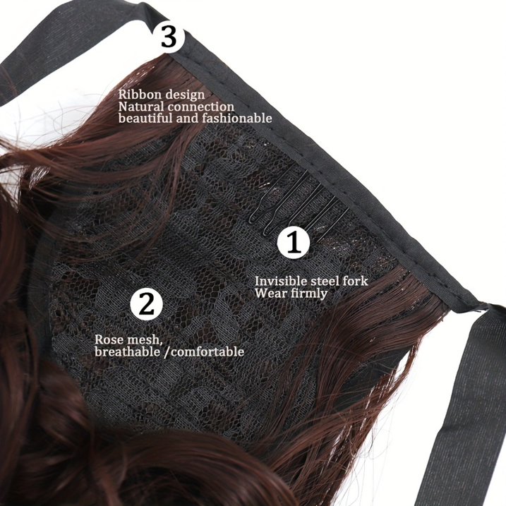 Women Hairpiece Long Straight Clip In Ponytail Pony Tail Hair Extension Wig