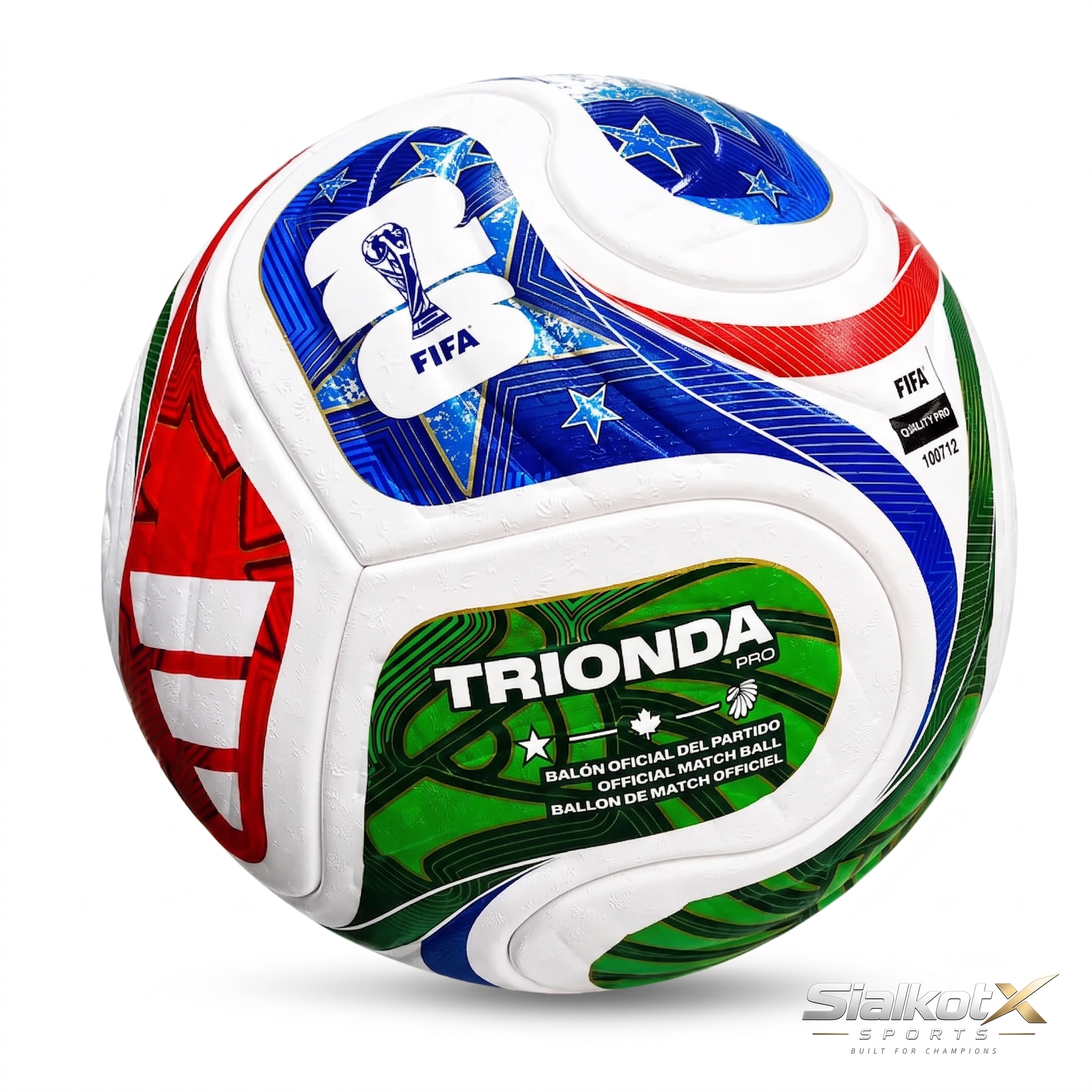 TRIONDA Official Match Football Size 5 | Premium PU Leather Soccer Ball | High Grip & Long Air Retention | Professional Training & Match Ball | Official Size & Weight | Made in Sialkot, Pakistan