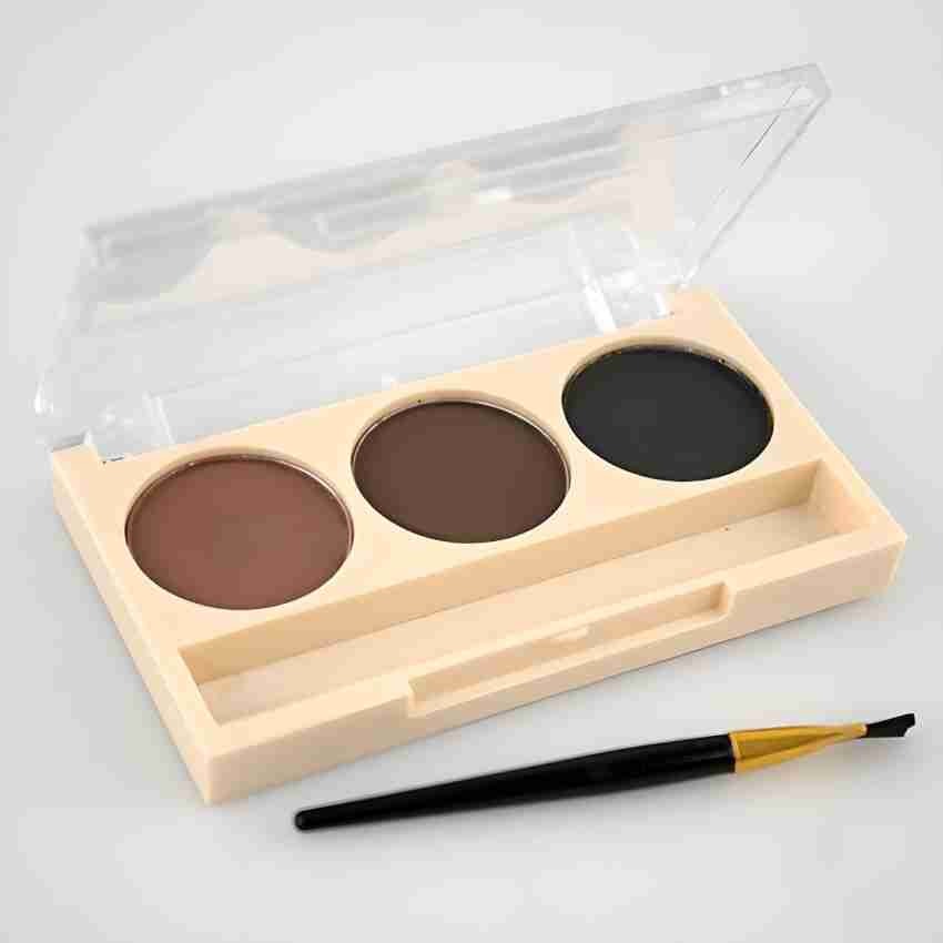 Seven Cool 3 COLORS WATERPROOF EYEBROW CAKE WITH BRUSH EYE MAKEUP