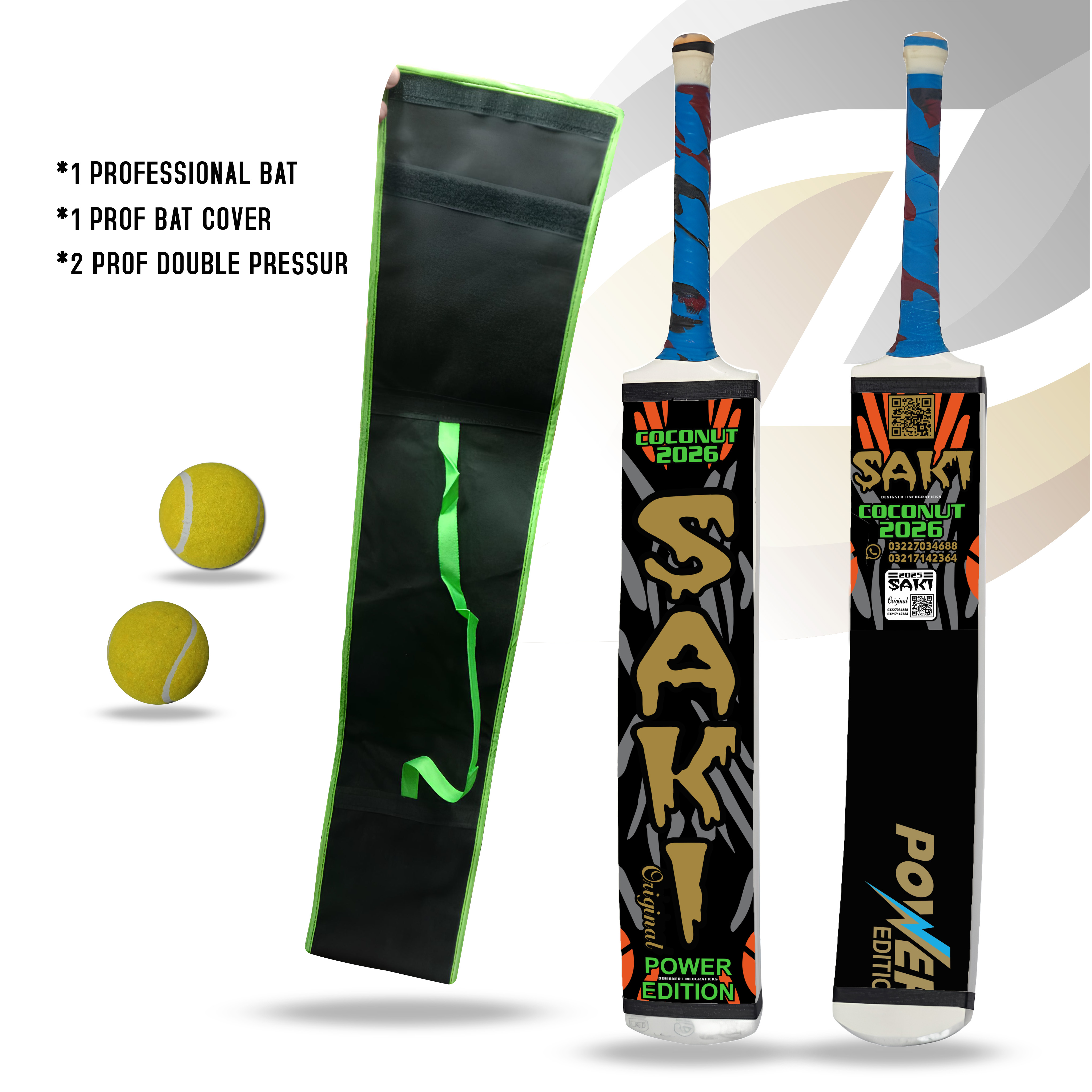 Saki Sports Cricket Bat with New Stickers  Durable Full Size Bat for Power Hitting  Halfcan handle