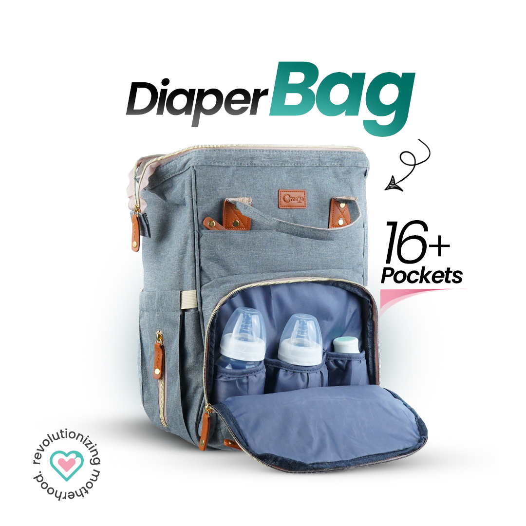 ORNAVO Diaper Bag Backpack - Best Stylish, Affordable, Multifunctional, Water-Resistant Oxford Material, 16 Pockets, 2 Large Compartments, Free Waterproof Diaper Mat , 6  months warranty