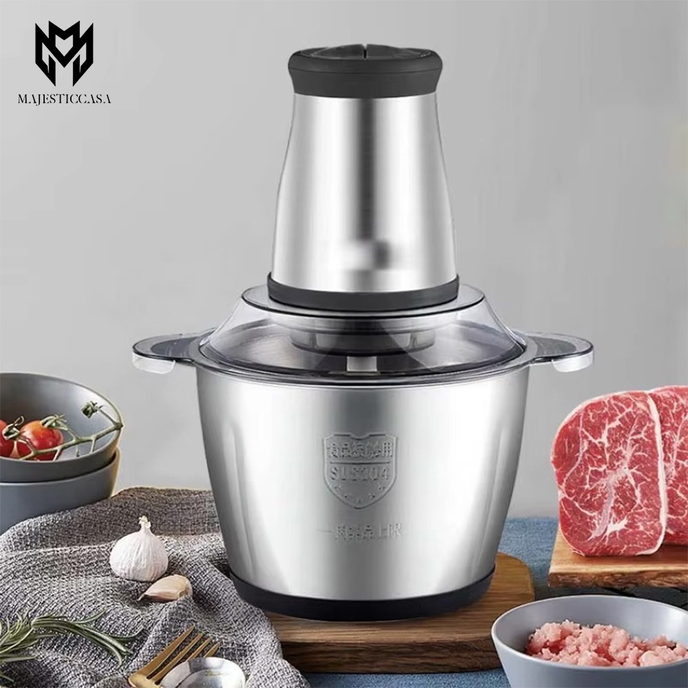 Energy Saving Meat Chopper - Meat Chopper - Stainless Steel Chopper Machine For Meat - Chopper Machine - Powerful Motor With High Speed - Meatgrinder - Multi Functional Chopper - 3 Liter & 2 Liter - Easy To Use