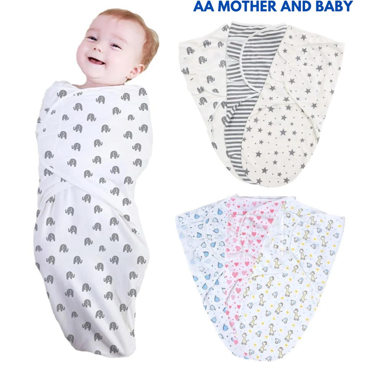 AA Mother and Baby Infant Baby Swaddle Blanket Adjustable Infant Wrap Baby Blanket - Multicolor - MultiPrint