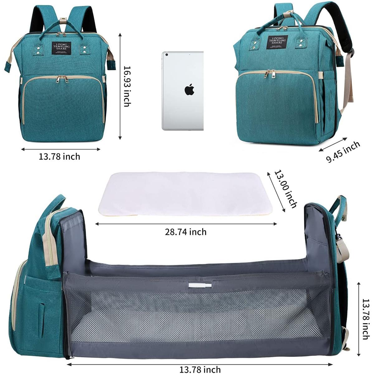 Fashion New Diaper Bags Backpack Multifunctional Foldable Baby Bed Crib Bag Large Capacity Stroller Bag Insulation Nursing