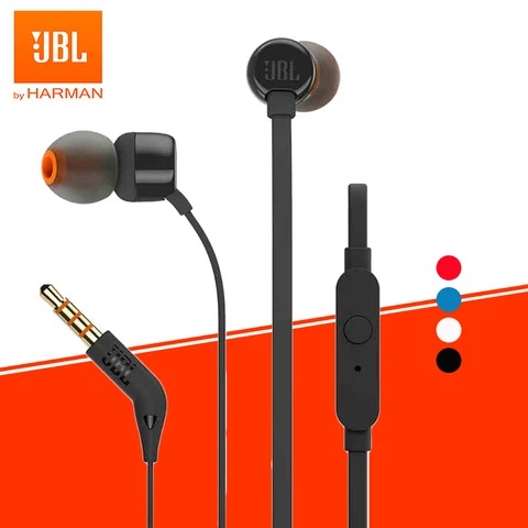 💯 Original New T.110 3.5mm Wired Earphones True Stereo Music Deep Bass Gaming Earbuds Sports Headset In-line Control Handsfree with Microphone Universal Compatibility