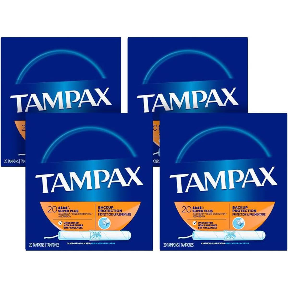 Tampax Cardboard Applicator Tampons Super Plus | Feminine Care | 80Count