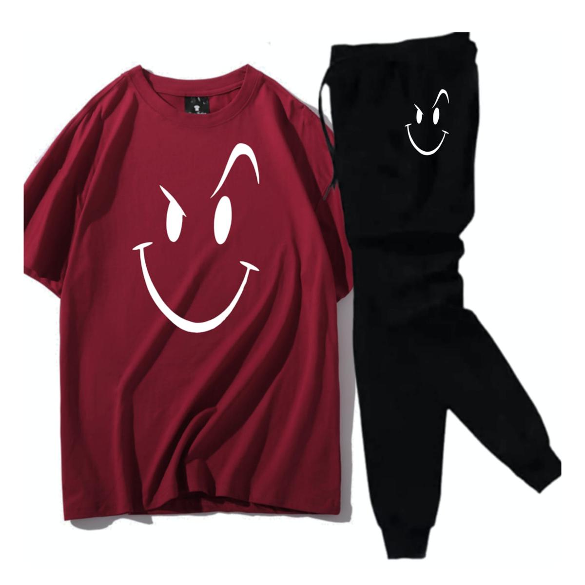 Maroon Trendy Printed Tracksuit For Girls & Womens