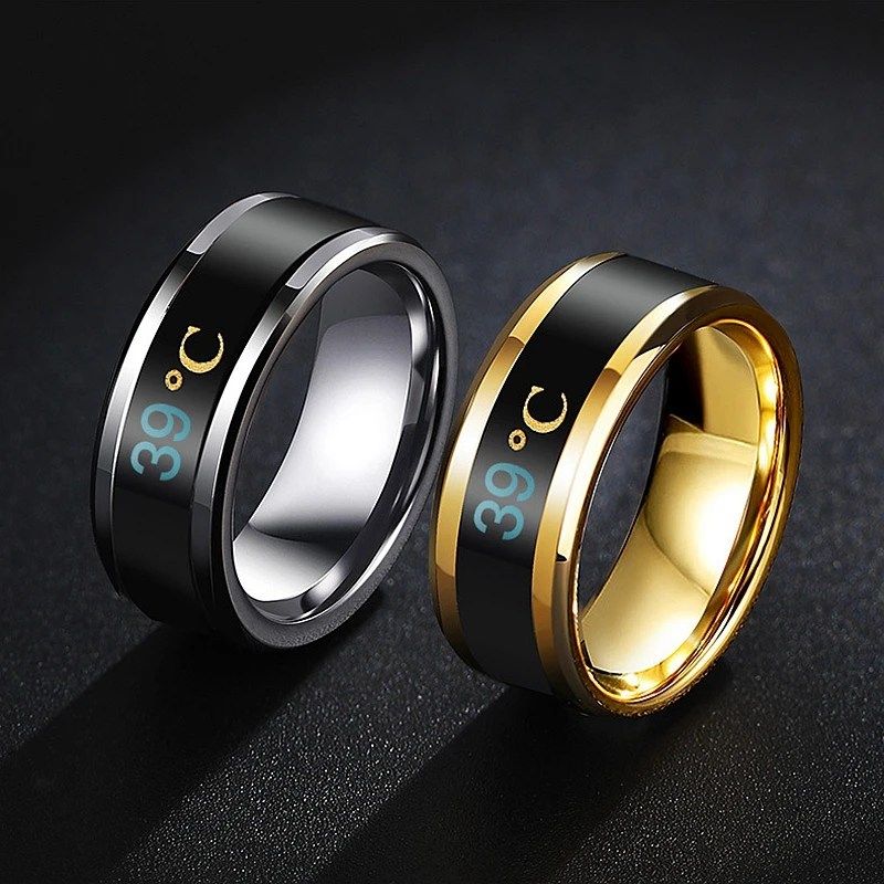 Smart Temperature Display Ring for Men & Women | Digital LED Thermometer Ring | Stainless Steel Couple Ring – Gold & Silver | Fashion & Health Jewelry Upgrade your style with the Smart Temperature Display Ring, a perfect blend of technology, health, and price in Pakistan