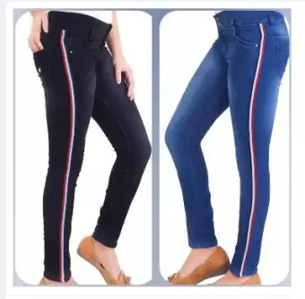 girls striped jeans