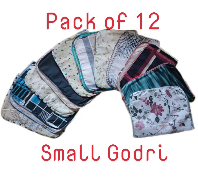 (Pack Of 12) Small Size Baby Crib Sheet 100% Cotton - Waterproof - Urine Proof - Multi Color